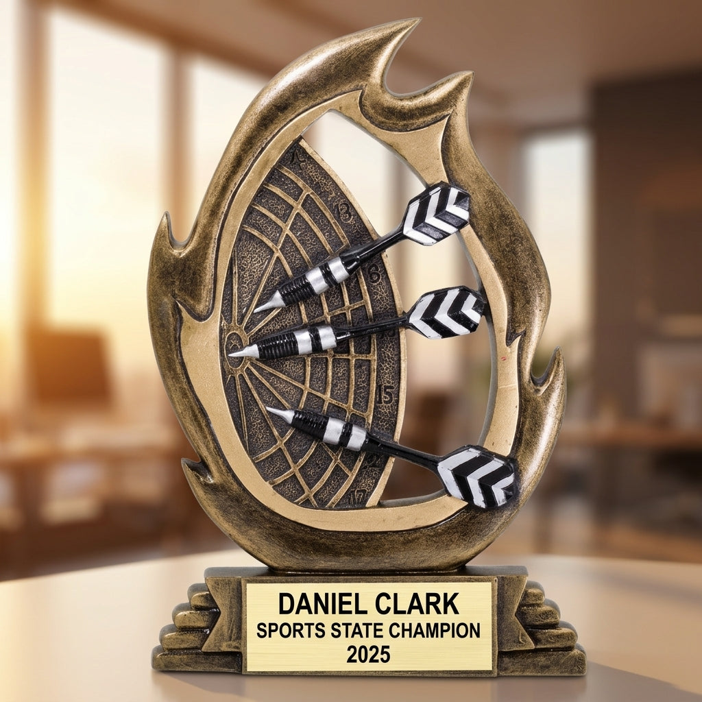 Sports Award Trophy | Personalized Dart Trophy | Custom Engraved | Dart Tournament Award | Dart Team Gift - View 5