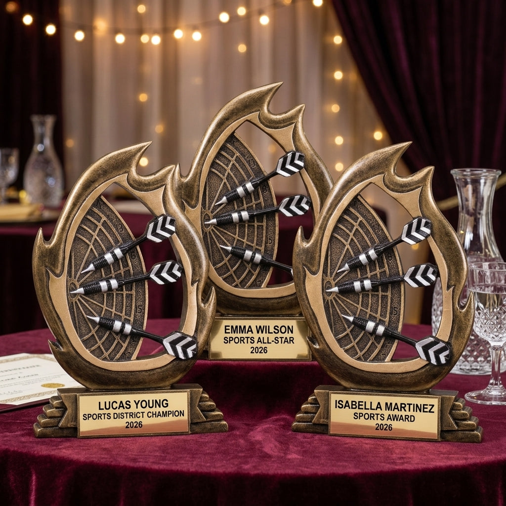 Sports Award Trophy | Personalized Dart Trophy | Custom Engraved | Dart Tournament Award | Dart Team Gift - View 6