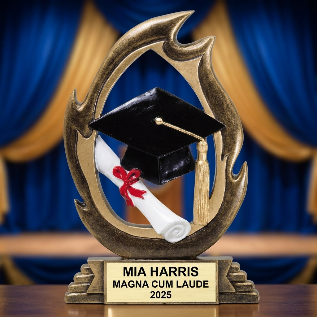 Graduation Trophy Award | Personalized Gift | Custom Engraved | Academic Achievement | Valedictorian | Class of 2024/2025 - View 1
