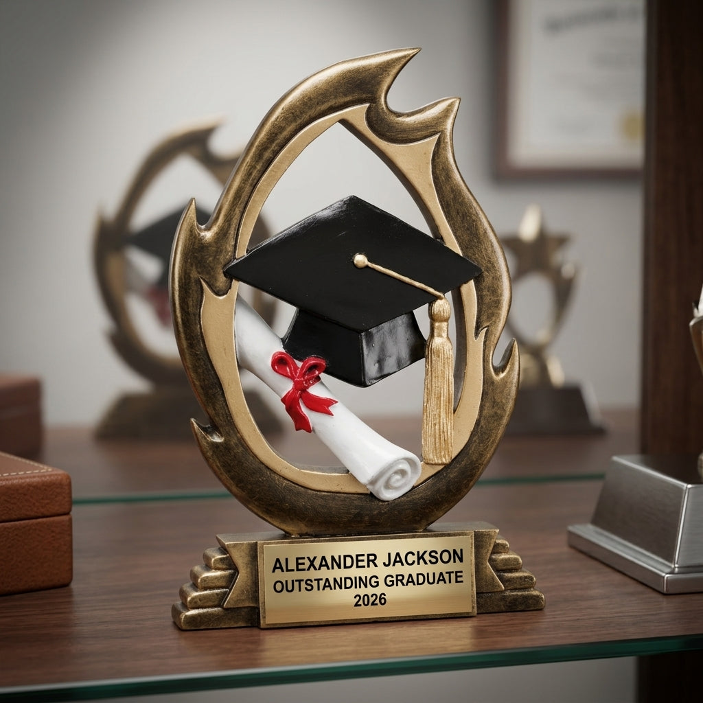 Graduation Trophy Award | Personalized Gift | Custom Engraved | Academic Achievement | Valedictorian | Class of 2024/2025 - View 2