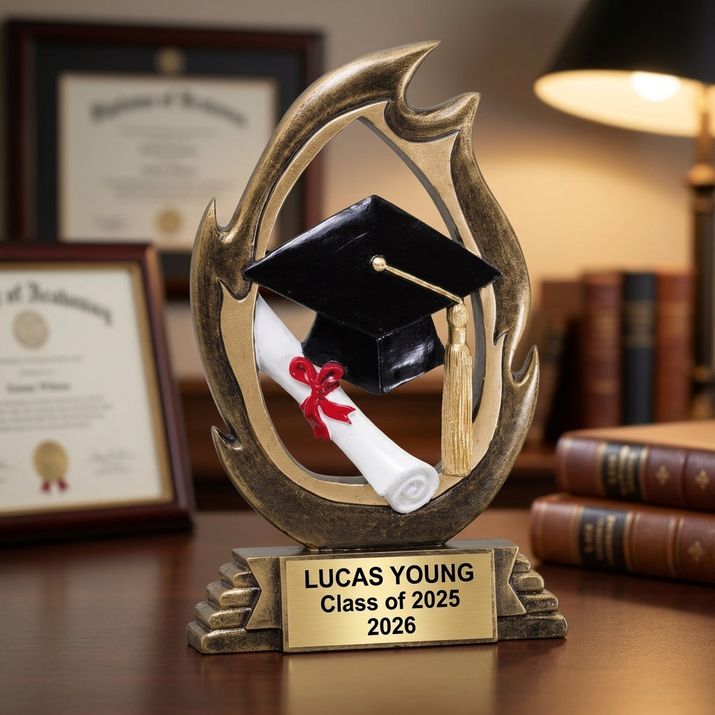 Graduation Trophy Award | Personalized Gift | Custom Engraved | Academic Achievement | Valedictorian | Class of 2024/2025 - View 3