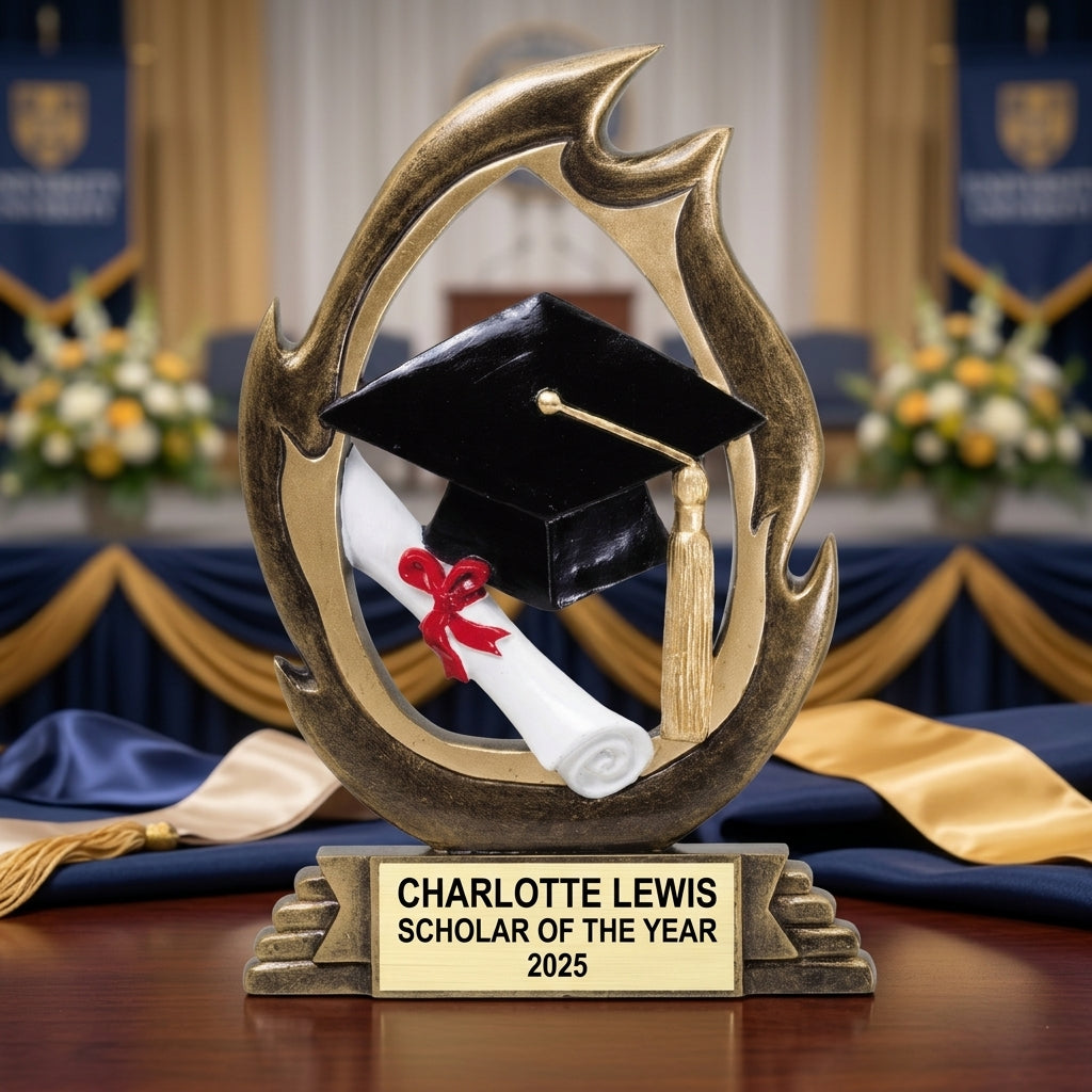 Graduation Trophy Award | Personalized Gift | Custom Engraved | Academic Achievement | Valedictorian | Class of 2024/2025 - View 4