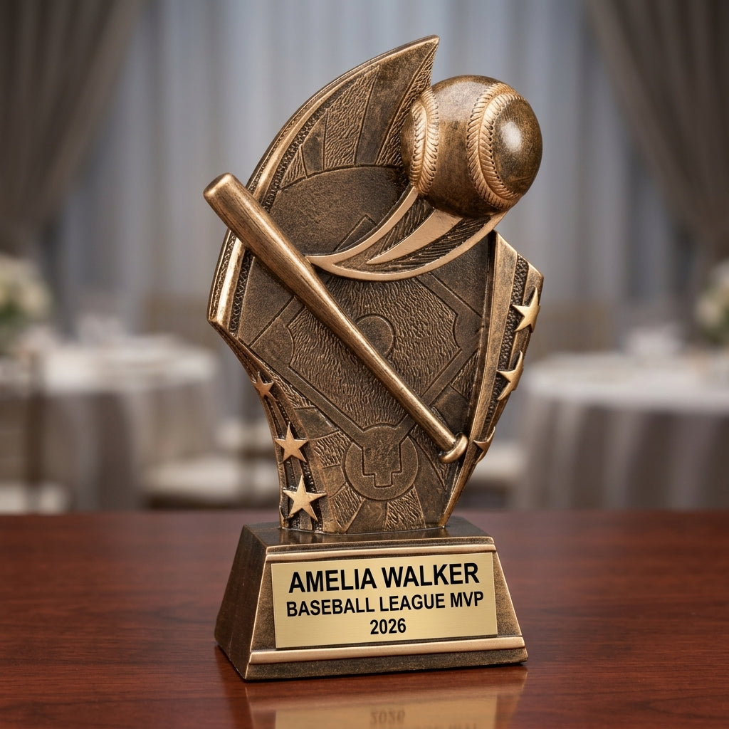Baseball Award Trophy | Personalized | Custom Engraved | Baseball MVP Award | Team Awards | Coach Gift | Little League Trophy - View 2