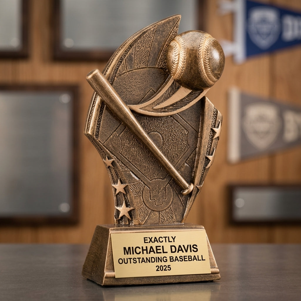 Baseball Award Trophy | Personalized | Custom Engraved | Baseball MVP Award | Team Awards | Coach Gift | Little League Trophy - View 3