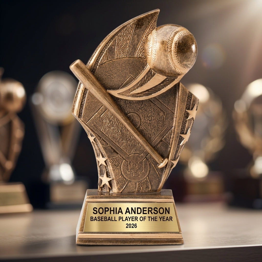 Baseball Award Trophy | Personalized | Custom Engraved | Baseball MVP Award | Team Awards | Coach Gift | Little League Trophy - View 4
