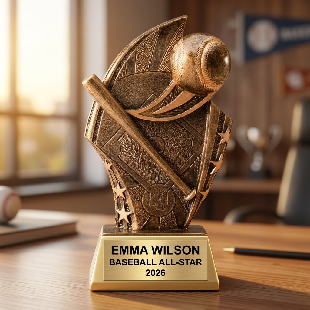Baseball Award Trophy | Personalized | Custom Engraved | Baseball MVP Award | Team Awards | Coach Gift | Little League Trophy - View 5