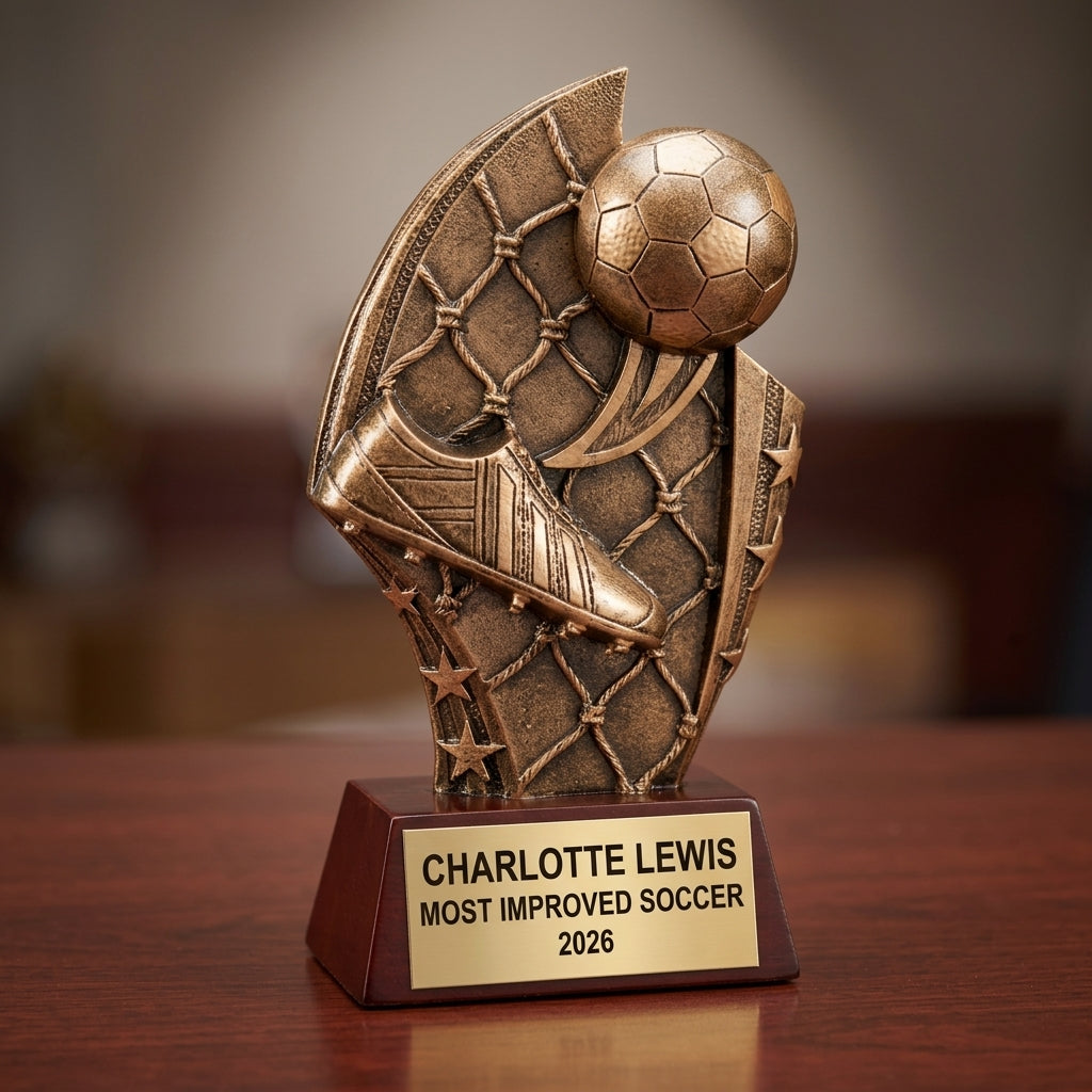 Personalized | Soccer Award | Custom Engraved | Soccer Trophy | Personalized Award | Youth Soccer | Team Banquet | MVP Award - View 2