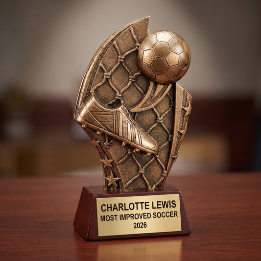 Personalized | Soccer Award | Custom Engraved | Soccer Trophy | Personalized Award | Youth Soccer | Team Banquet | MVP Award - View 2