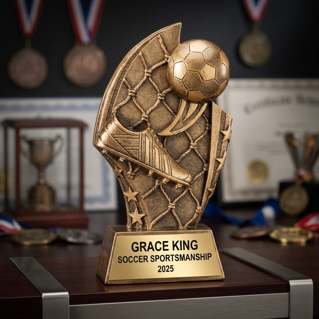 Personalized | Soccer Award | Custom Engraved | Soccer Trophy | Personalized Award | Youth Soccer | Team Banquet | MVP Award - View 3