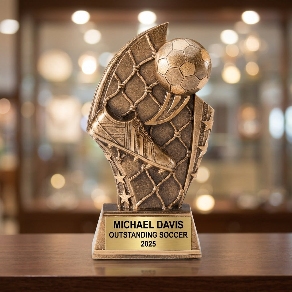 Personalized | Soccer Award | Custom Engraved | Soccer Trophy | Personalized Award | Youth Soccer | Team Banquet | MVP Award - View 4