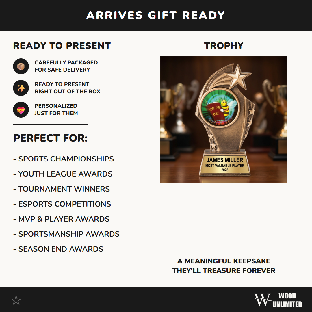 Personalized | Spelling Bee Award | Custom Engraved | Trophy | Award | Engraved | Student | Kids | School | Champion | Custom
