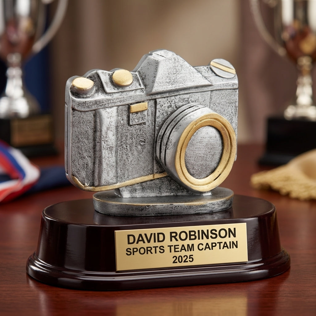 Sports Trophy Award | Personalized Camera Award | Custom Engraved | Team Award | Photo Award | Achievement Trophy - View 2
