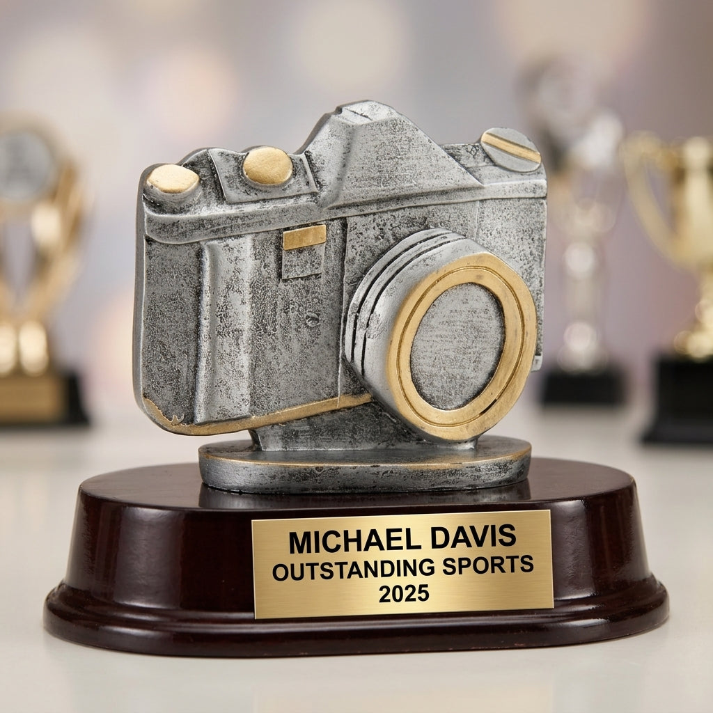Sports Trophy Award | Personalized Camera Award | Custom Engraved | Team Award | Photo Award | Achievement Trophy - View 4
