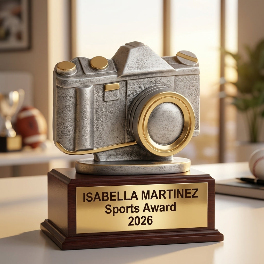 Sports Trophy Award | Personalized Camera Award | Custom Engraved | Team Award | Photo Award | Achievement Trophy - View 5