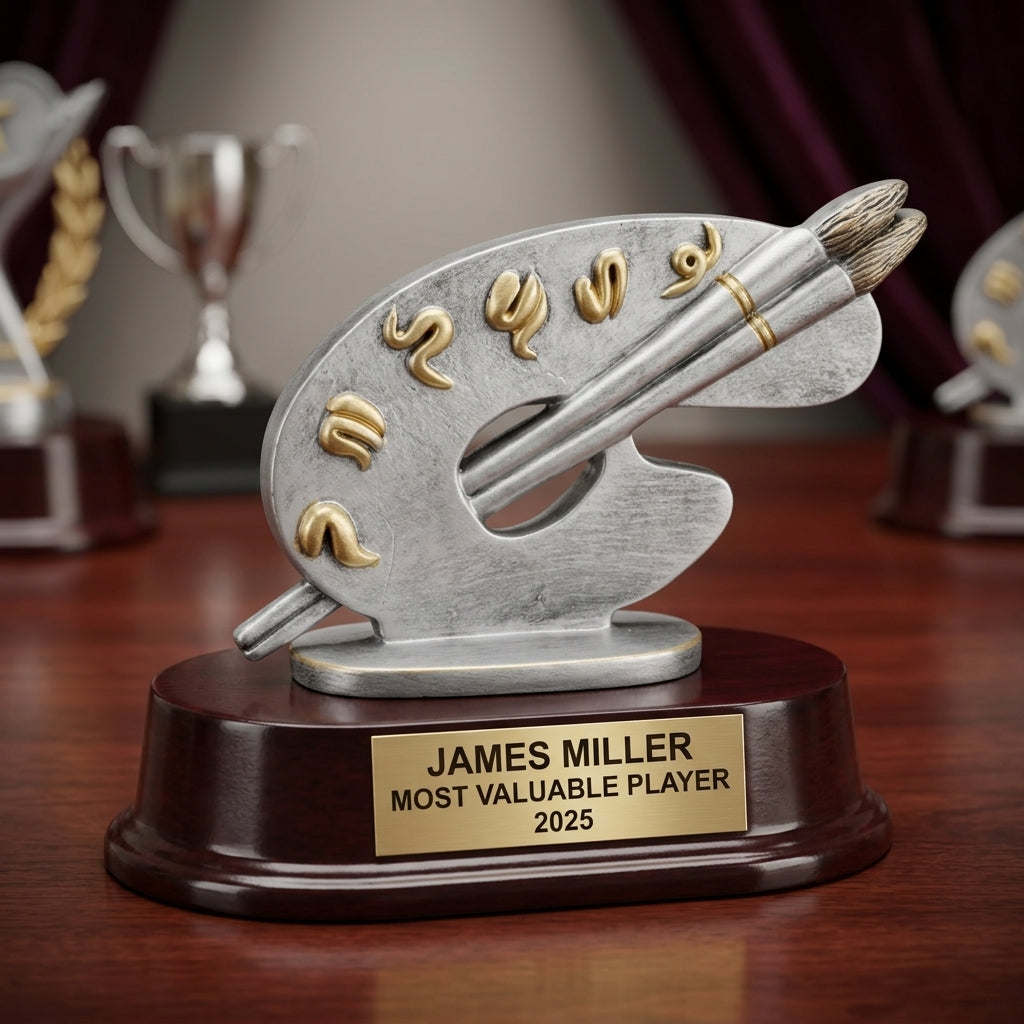 Personalized Artist Pallet Award - custom laser engraved - view 2