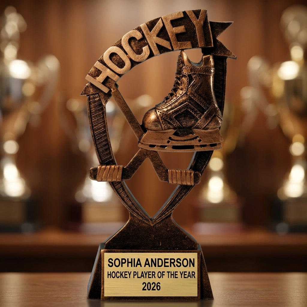 Personalized | Hockey Award | Custom Engraved | Hockey Trophy | Personalized Award | Engraved Hockey | Custom Trophy | Youth Hockey - View 1