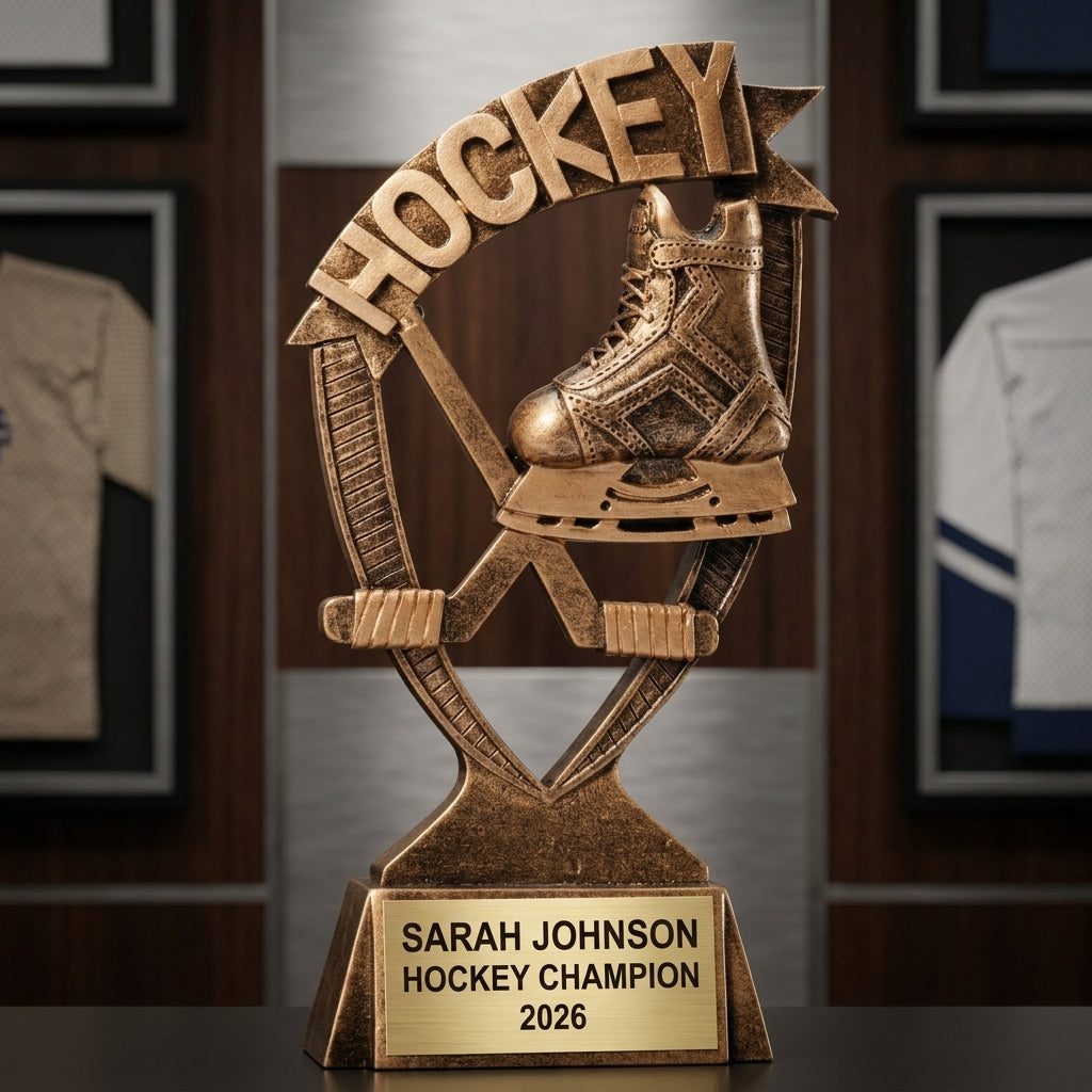 Personalized | Hockey Award | Custom Engraved | Hockey Trophy | Personalized Award | Engraved Hockey | Custom Trophy | Youth Hockey - View 3