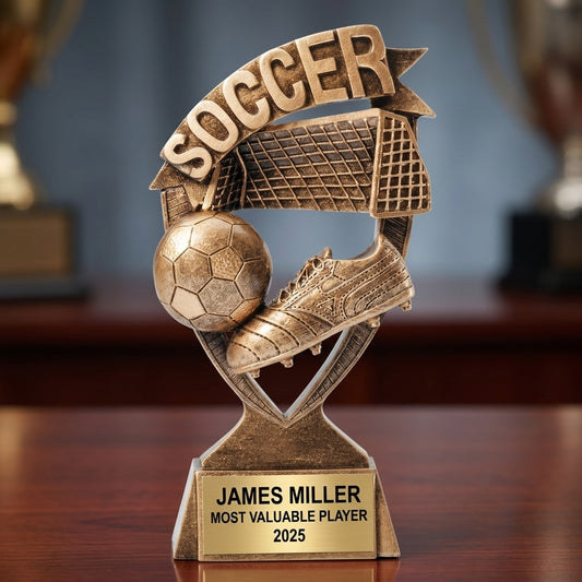 Personalized | Soccer Award | Custom Engraved | Soccer Trophy | Personalized Soccer | Engraved Award | Youth Soccer | Team Trophy - View 2