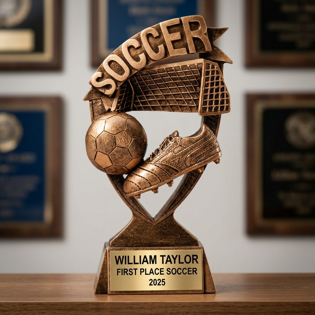 Personalized | Soccer Award | Custom Engraved | Soccer Trophy | Personalized Soccer | Engraved Award | Youth Soccer | Team Trophy - View 3