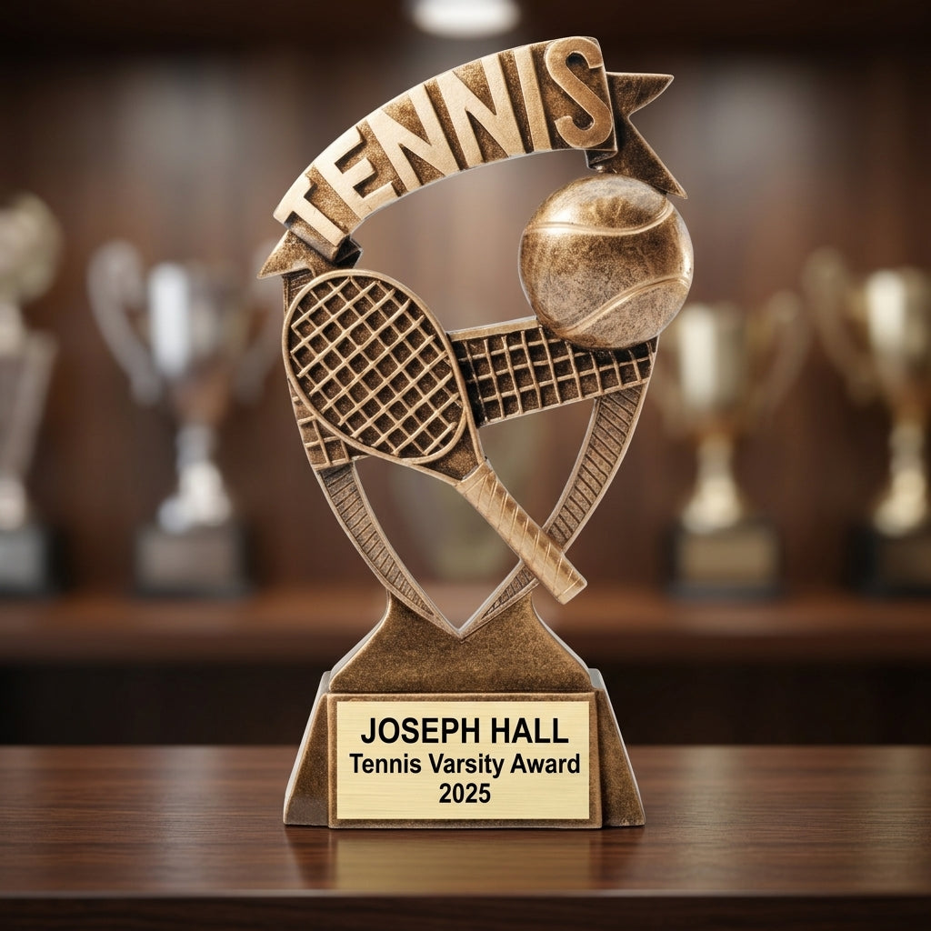 Personalized | Tennis Award | Custom Engraved | Tennis Trophy | Personalized Award | Team Captain | MVP | Coach Gift | Youth Tennis - View 4