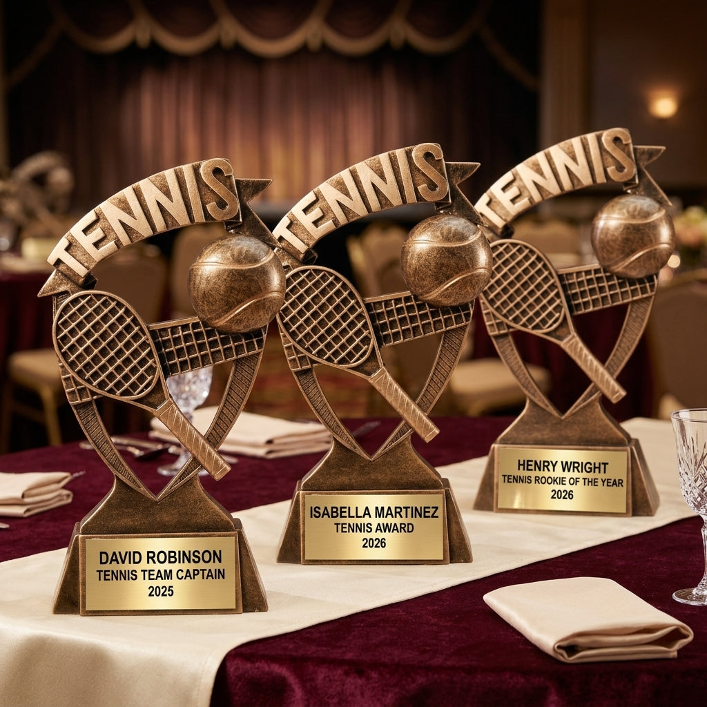 Personalized | Tennis Award | Custom Engraved | Tennis Trophy | Personalized Award | Team Captain | MVP | Coach Gift | Youth Tennis - View 6