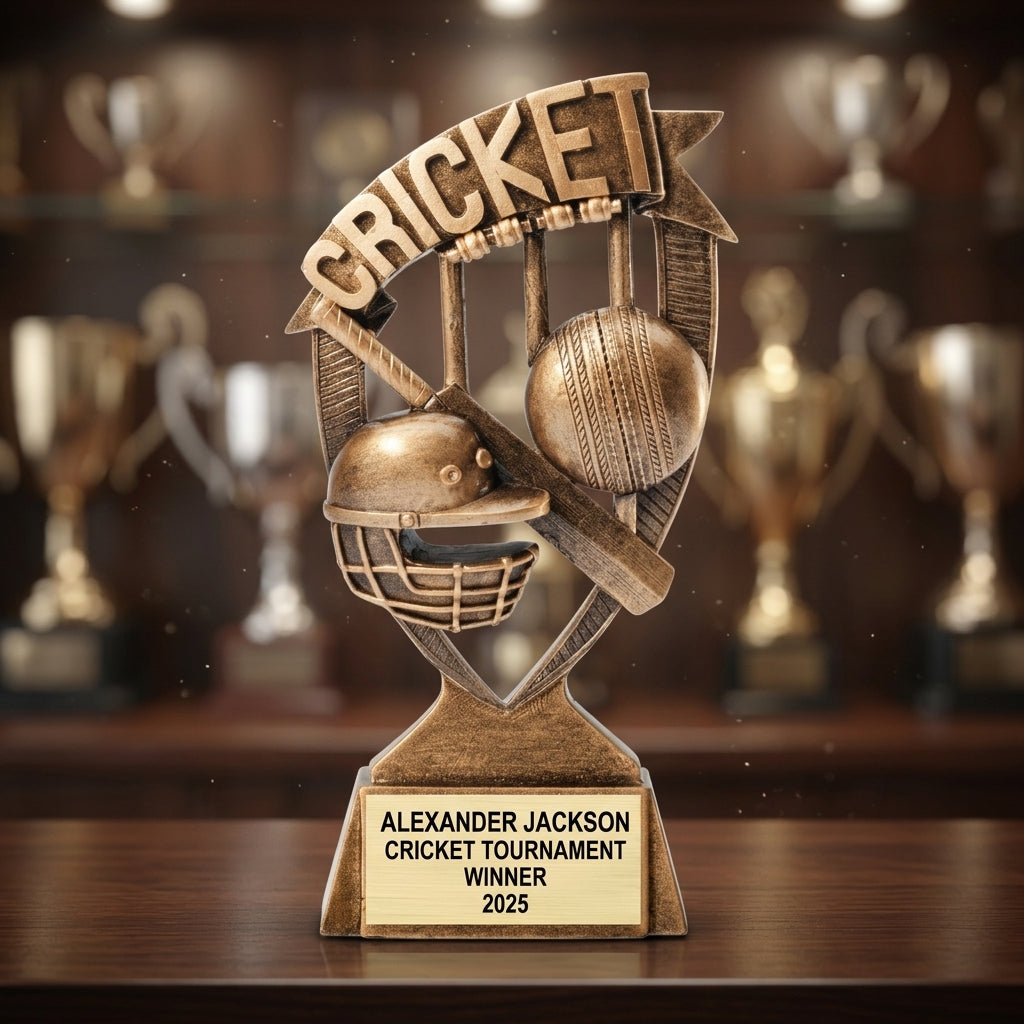 Personalized | Cricket Award | Custom Engraved | Cricket Trophy | Personalized Award | Engraved Cricket | Custom Team | Youth League - View 4