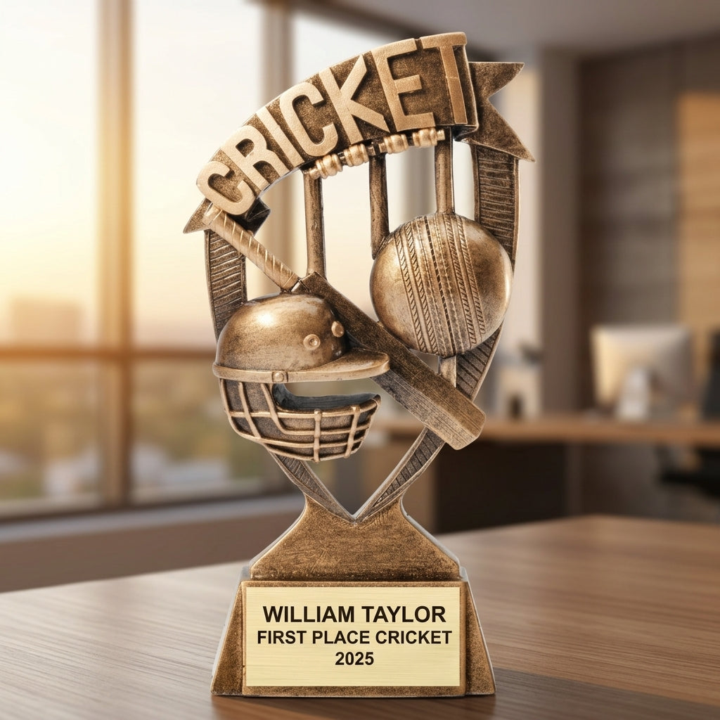 Personalized | Cricket Award | Custom Engraved | Cricket Trophy | Personalized Award | Engraved Cricket | Custom Team | Youth League - View 5