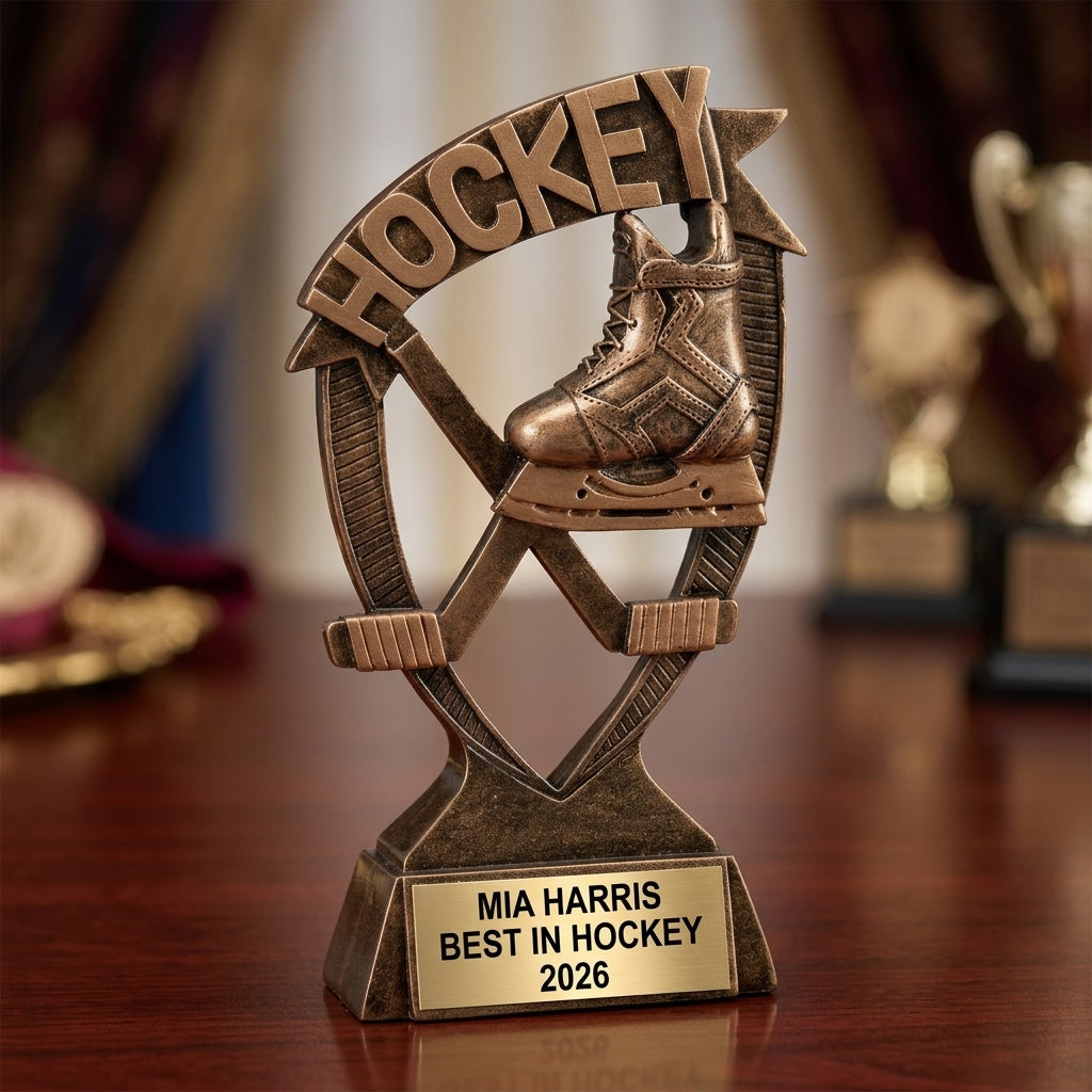 Personalized | Hockey Award | Custom Engraved | Hockey Trophy | Personalized Award | Engraved Hockey | MVP Trophy | Youth Hockey - View 2