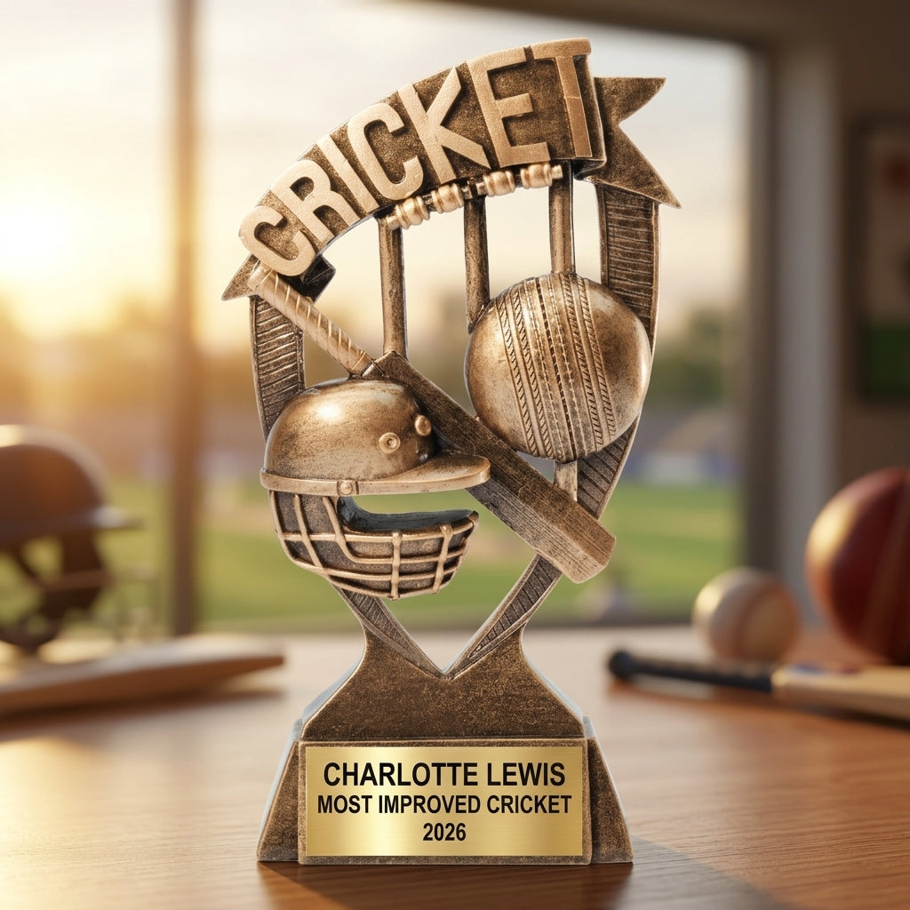 Personalized | Cricket Award | Custom Engraved | Cricket Trophy | Personalized Cricket Award | Engraved Cricket | MVP Trophy - View 5
