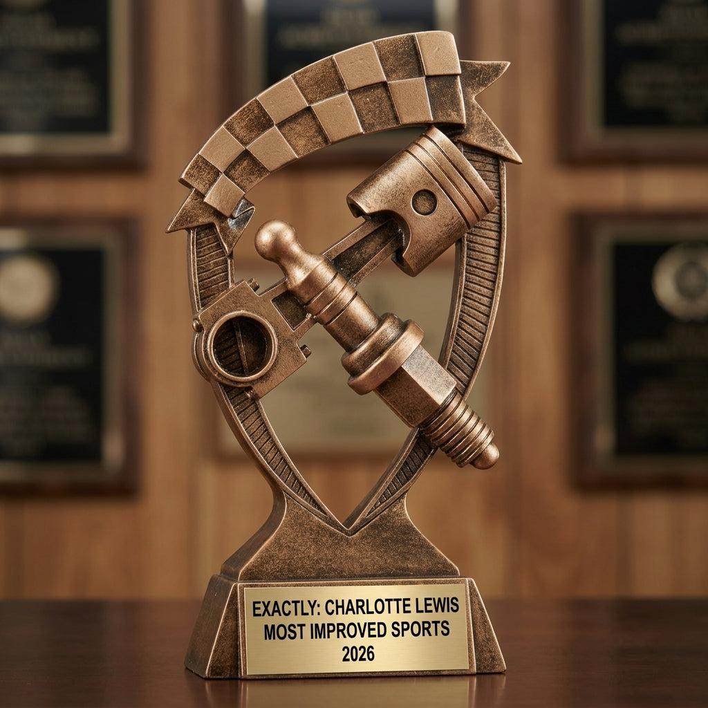 Personalized | Automotive Racing Award | Custom Engraved | Automotive Trophy | Racing Award | Car Enthusiast | Mechanic Gift - View 3