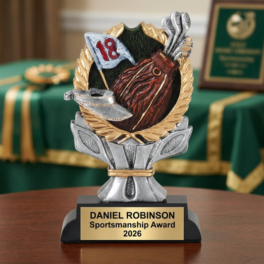 Golf Award Trophy | Personalized | Custom Engraved Golf Gift | Golf Tournament Award | Champion Prize - View 2