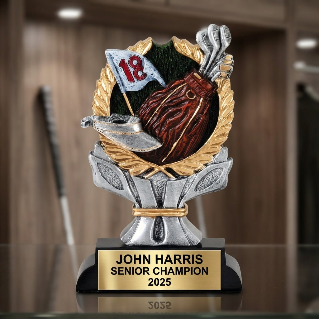 Golf Award Trophy | Personalized | Custom Engraved Golf Gift | Golf Tournament Award | Champion Prize - View 3