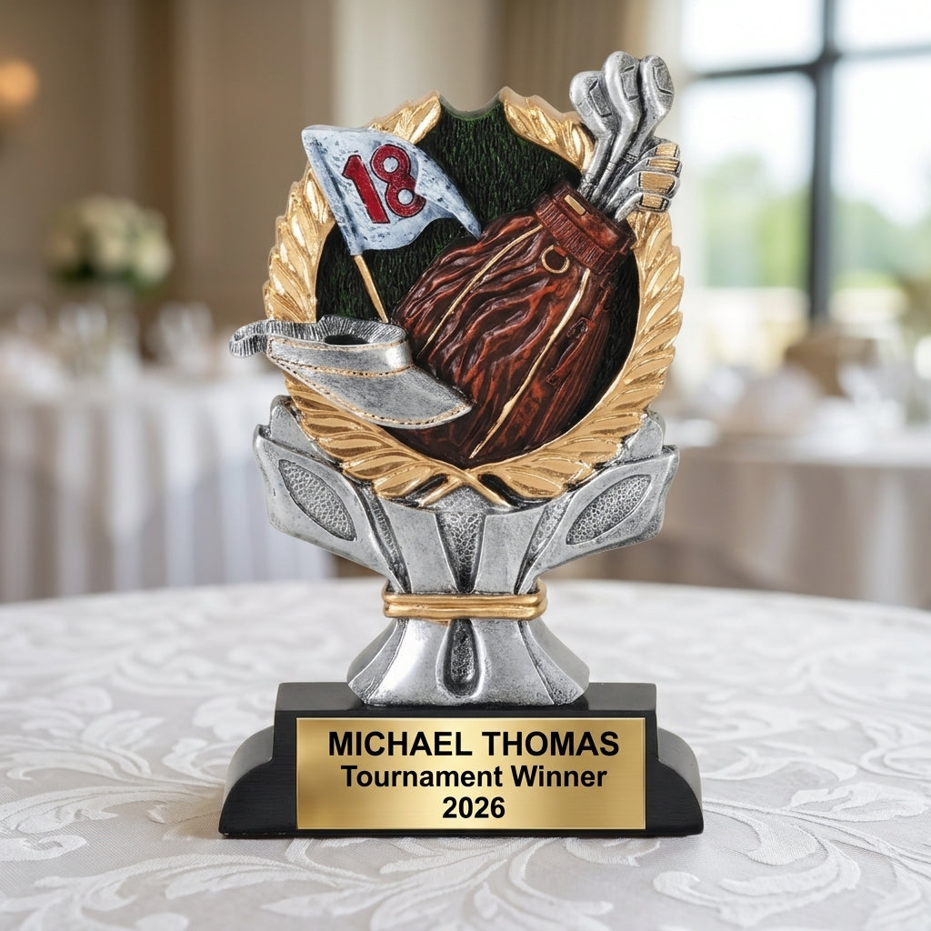 Golf Award Trophy | Personalized | Custom Engraved Golf Gift | Golf Tournament Award | Champion Prize - View 5