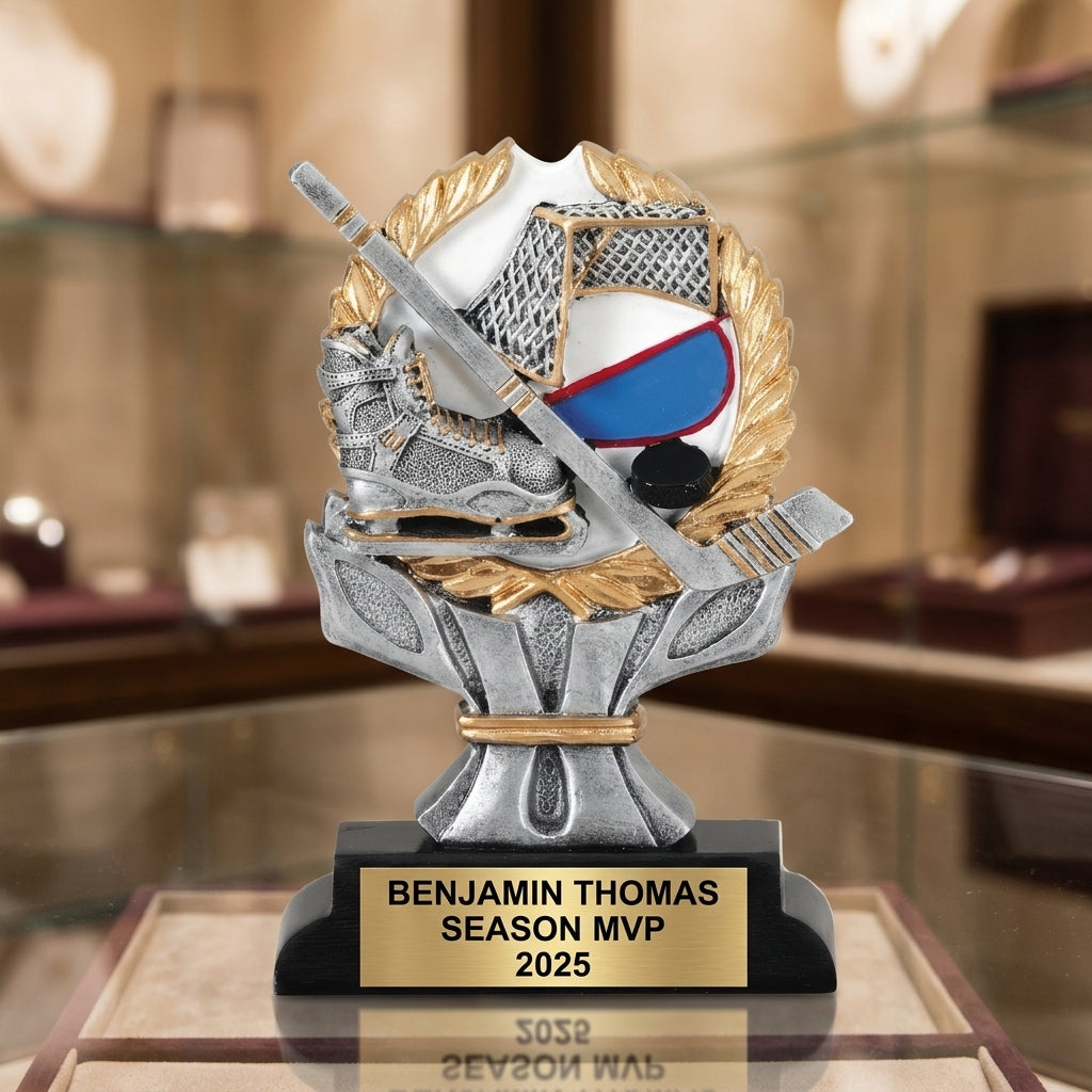 Hockey Award Trophy | Personalized Hockey Gift | Custom Engraved Name Plate | Hockey Player Award | Team Awards - View 1