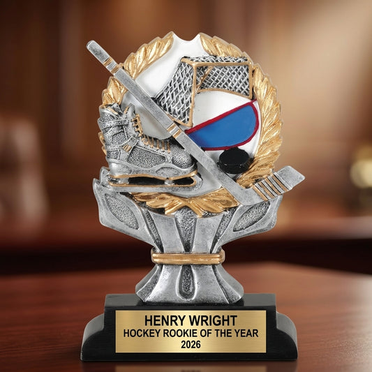 Hockey Award Trophy | Personalized Hockey Gift | Custom Engraved Name Plate | Hockey Player Award | Team Awards - View 2