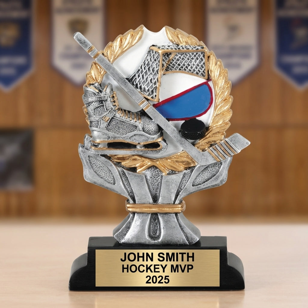 Hockey Award Trophy | Personalized Hockey Gift | Custom Engraved Name Plate | Hockey Player Award | Team Awards - View 3