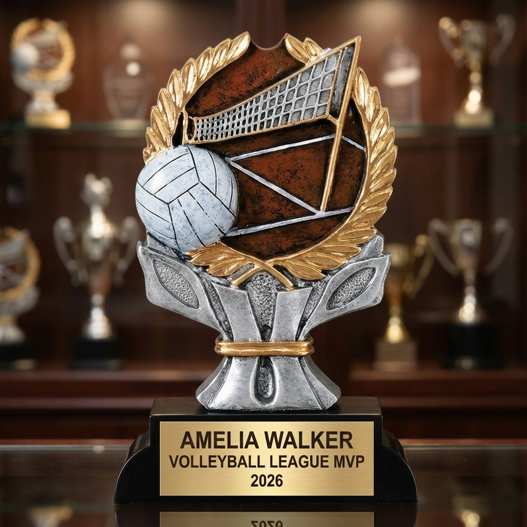 Volleyball Award Trophy | Personalized | Custom Engraved | Volleyball Gift | MVP | Tournament | Best Setter | Personalized Gift - View 1