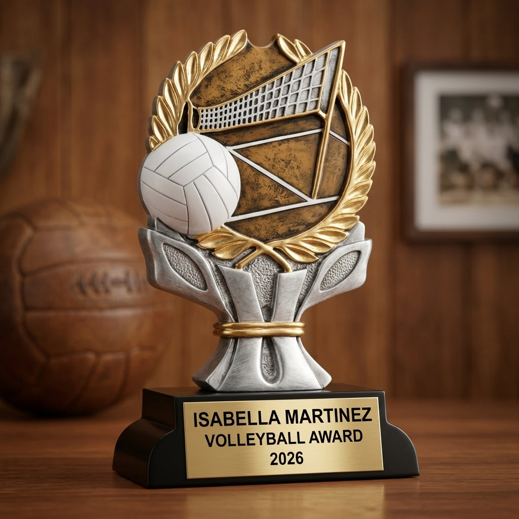 Volleyball Award Trophy | Personalized | Custom Engraved | Volleyball Gift | MVP | Tournament | Best Setter | Personalized Gift - View 3
