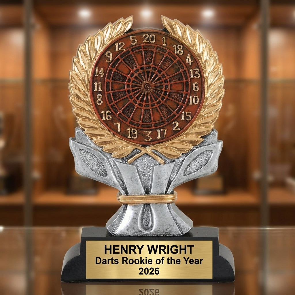 Darts Award Trophy | Personalized | Custom Engraved | Dart Tournament | Gift for Dart Player | Darts Champion - View 1