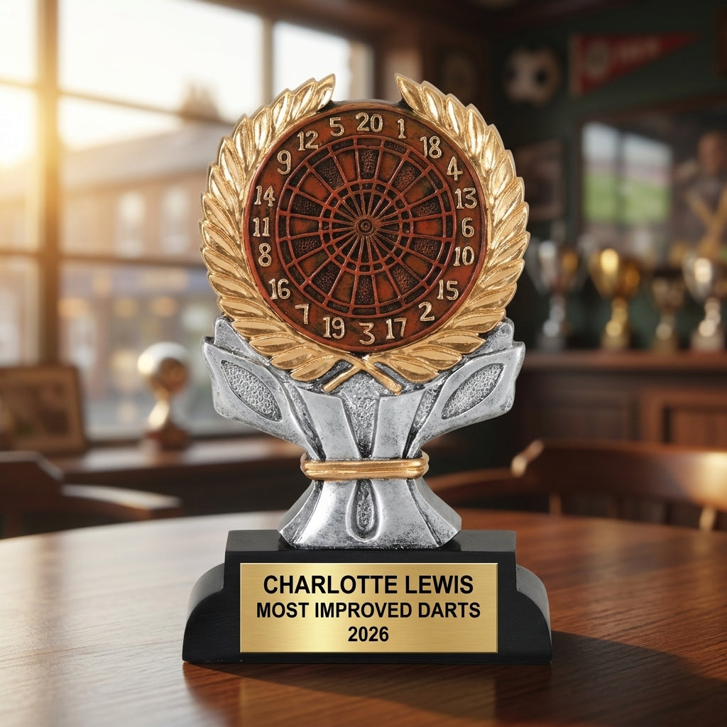 Darts Award Trophy | Personalized | Custom Engraved | Dart Tournament | Gift for Dart Player | Darts Champion - View 5