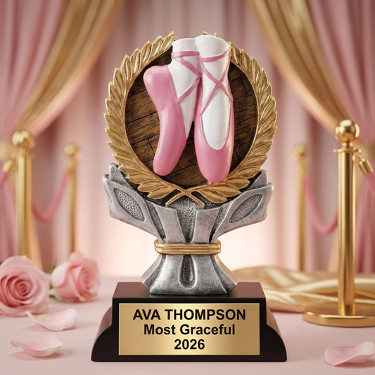 Dance Award Trophy | Personalized Ballerina | Custom Engraved | Dance Recital Gift | Ballet | Wood Unlimited - View 1