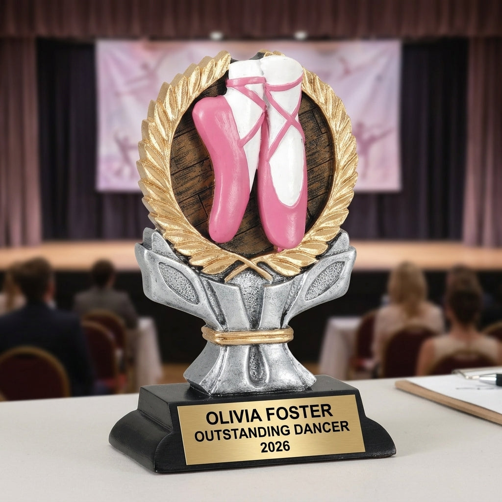Dance Award Trophy | Personalized Ballerina | Custom Engraved | Dance Recital Gift | Ballet | Wood Unlimited - View 3