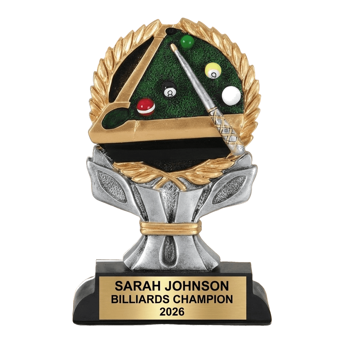 Billiards Award Trophy | Personalized Billiards Gift | Custom Engraved Billiards Trophy | Pool Player Award | Billiards Tournament