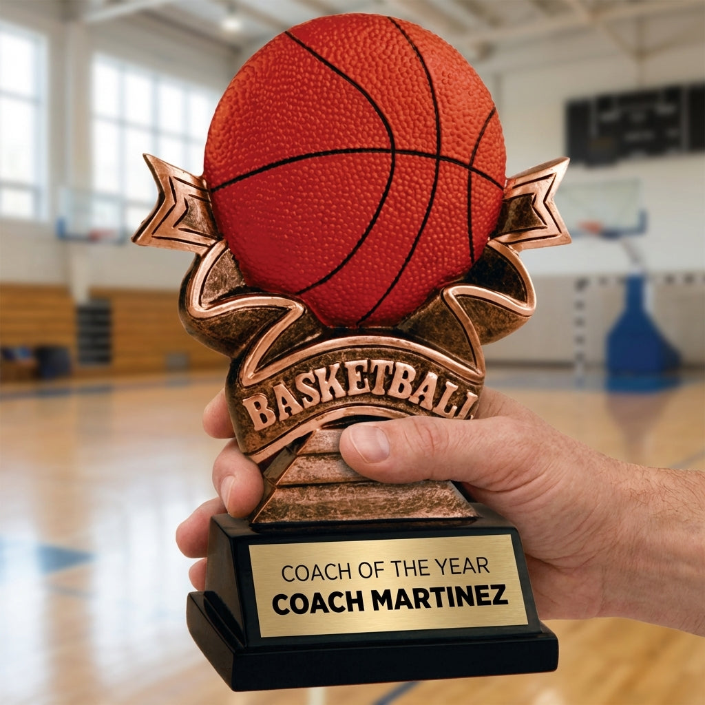 Personalized Sports Trophy 5.5" - Custom Engraved RR for Team, Coach & MVP - View 5