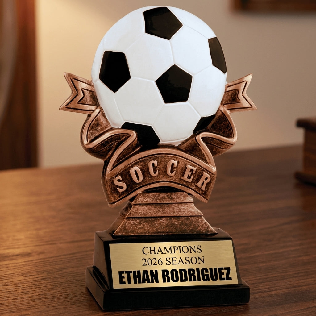 Personalized Soccer Trophy 5.5" - Custom Engraved RR for Team, Coach & MVP - View 2