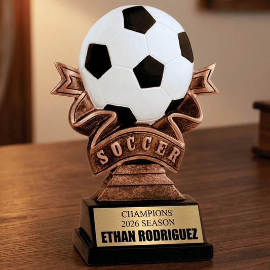 Personalized Soccer Trophy 5.5" - Custom Engraved RR for Team, Coach & MVP - View 2