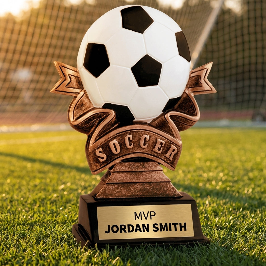Personalized Soccer Trophy 5.5" - Custom Engraved RR for Team, Coach & MVP - View 3