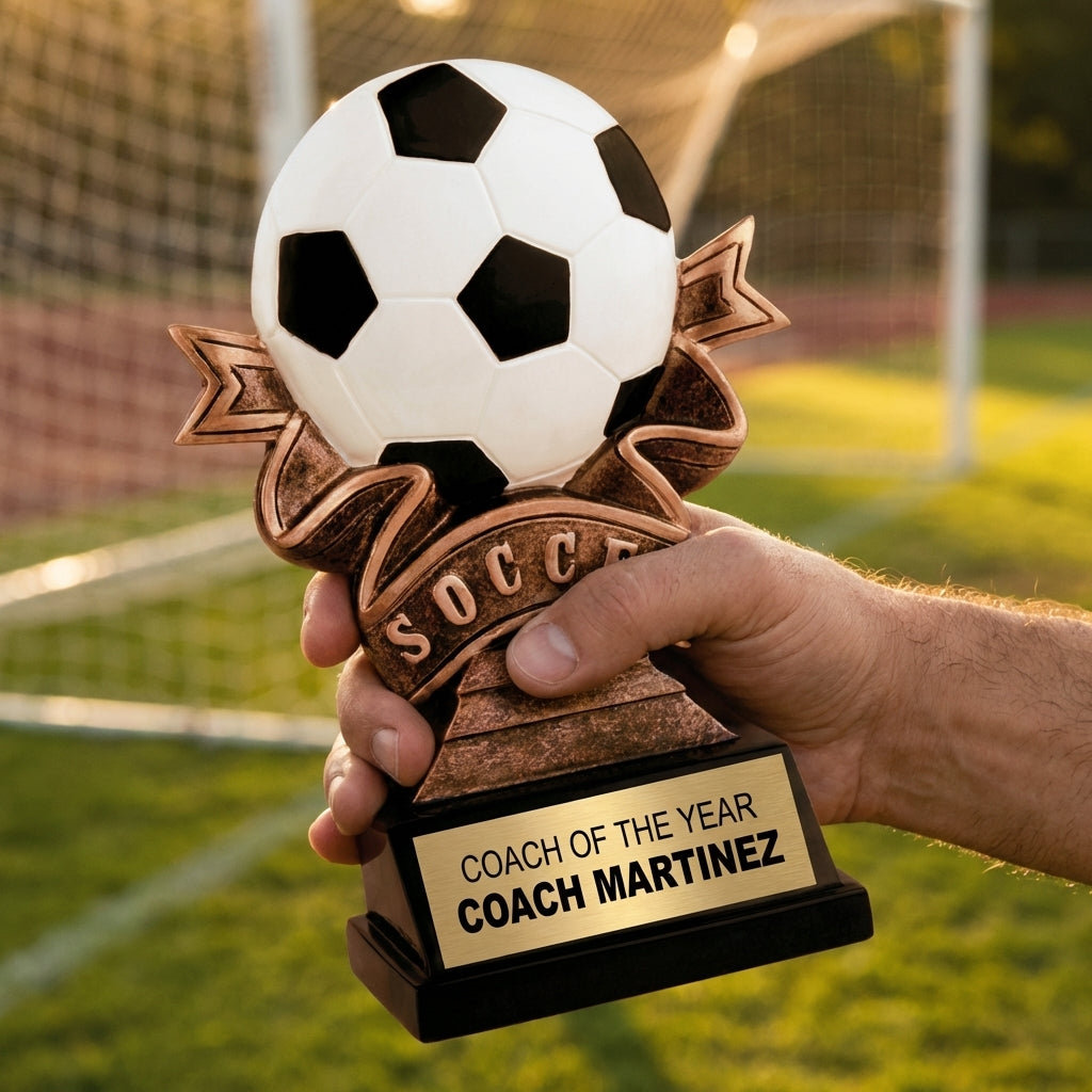 Personalized Soccer Trophy 5.5" - Custom Engraved RR for Team, Coach & MVP - View 5