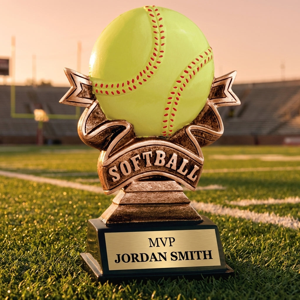 Personalized Football Trophy 5.5" - Custom Engraved RR for Team, Coach & MVP - View 3