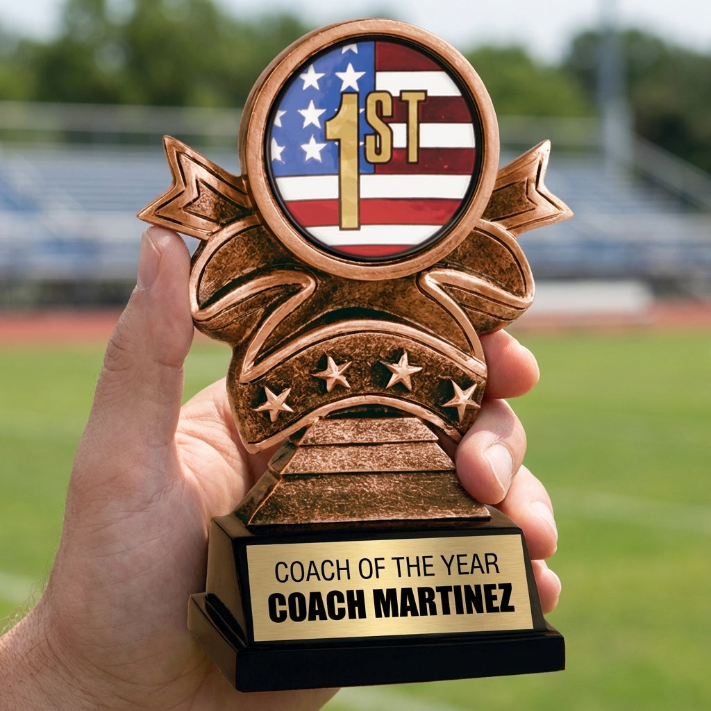 Personalized Sports Trophy 5.5" - Custom Engraved RR for Team, Coach & MVP - View 5
